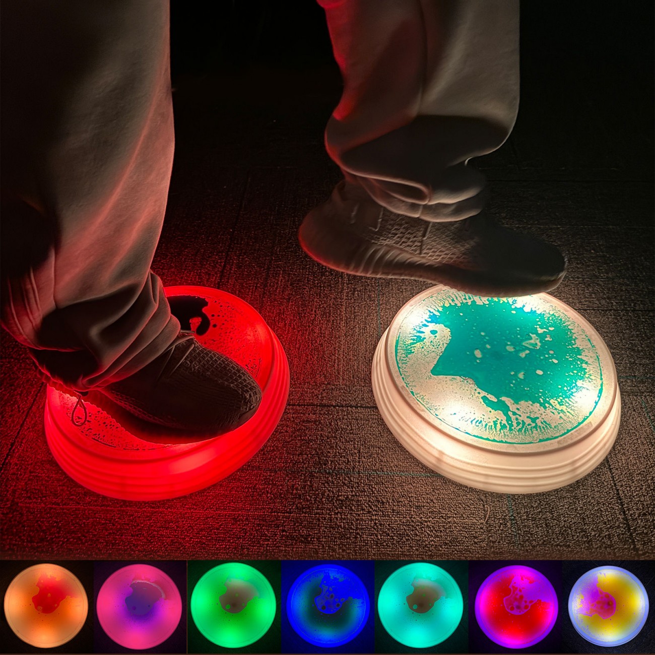 Bases Redondas Sensoriales con Líquido e Iluminación LED - Set de 6 - Imagen 13