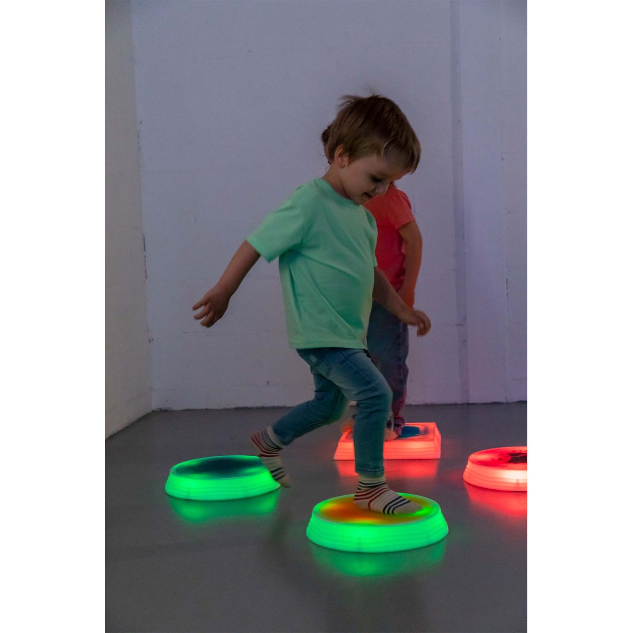 Bases Redondas Sensoriales con Líquido e Iluminación LED - Set de 6 - Imagen 3