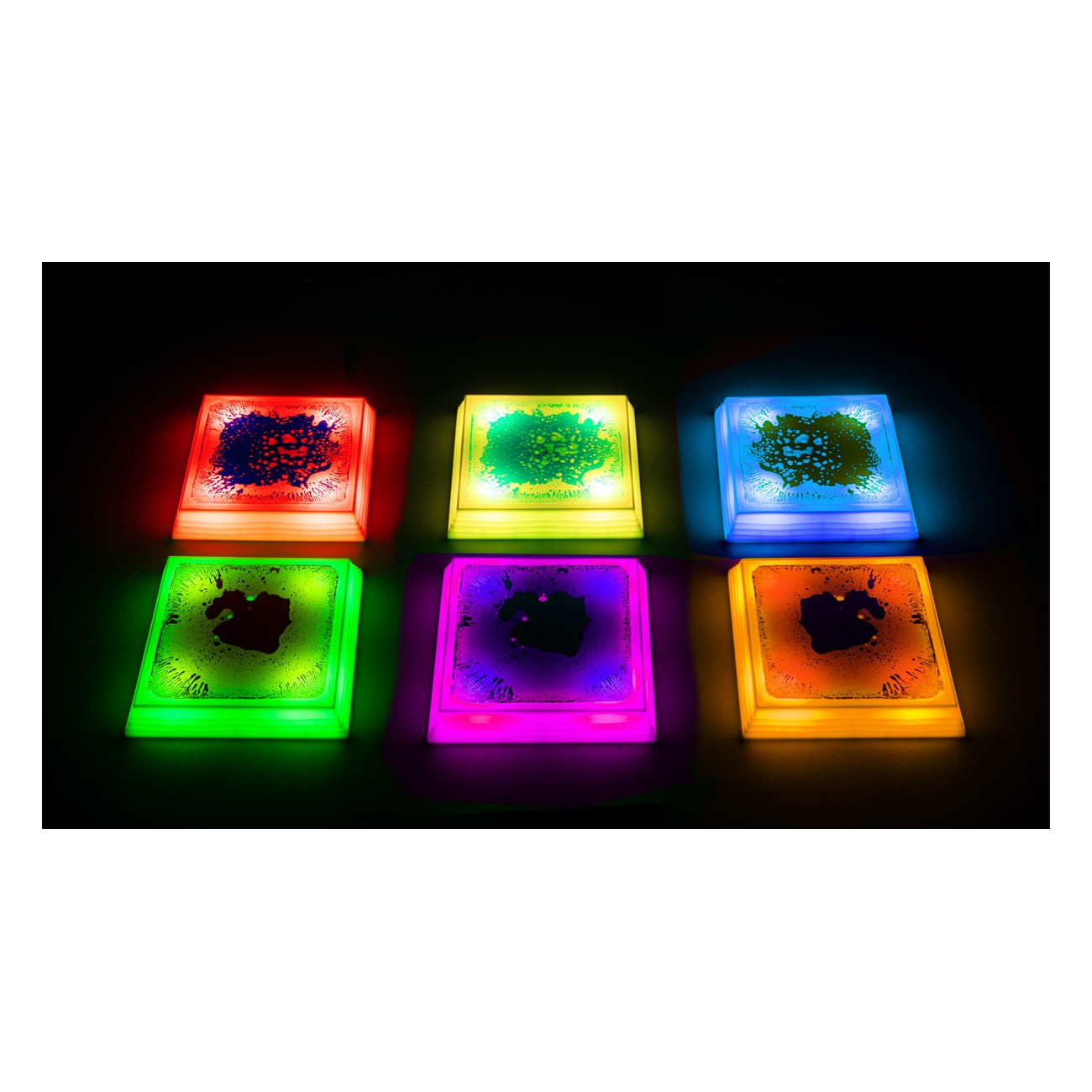 Bases Cuadradas con Líquido e Iluminación LED – Set de 6