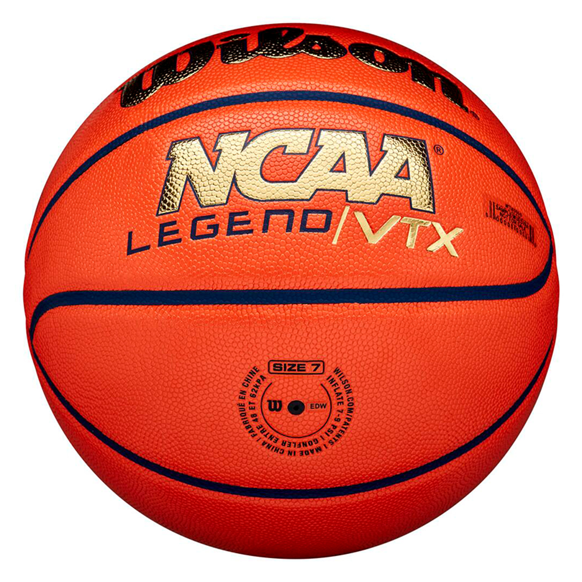 Balón baloncesto wilson ncaa legend vtx bskt orange/gold talla 7 - Imagen 4