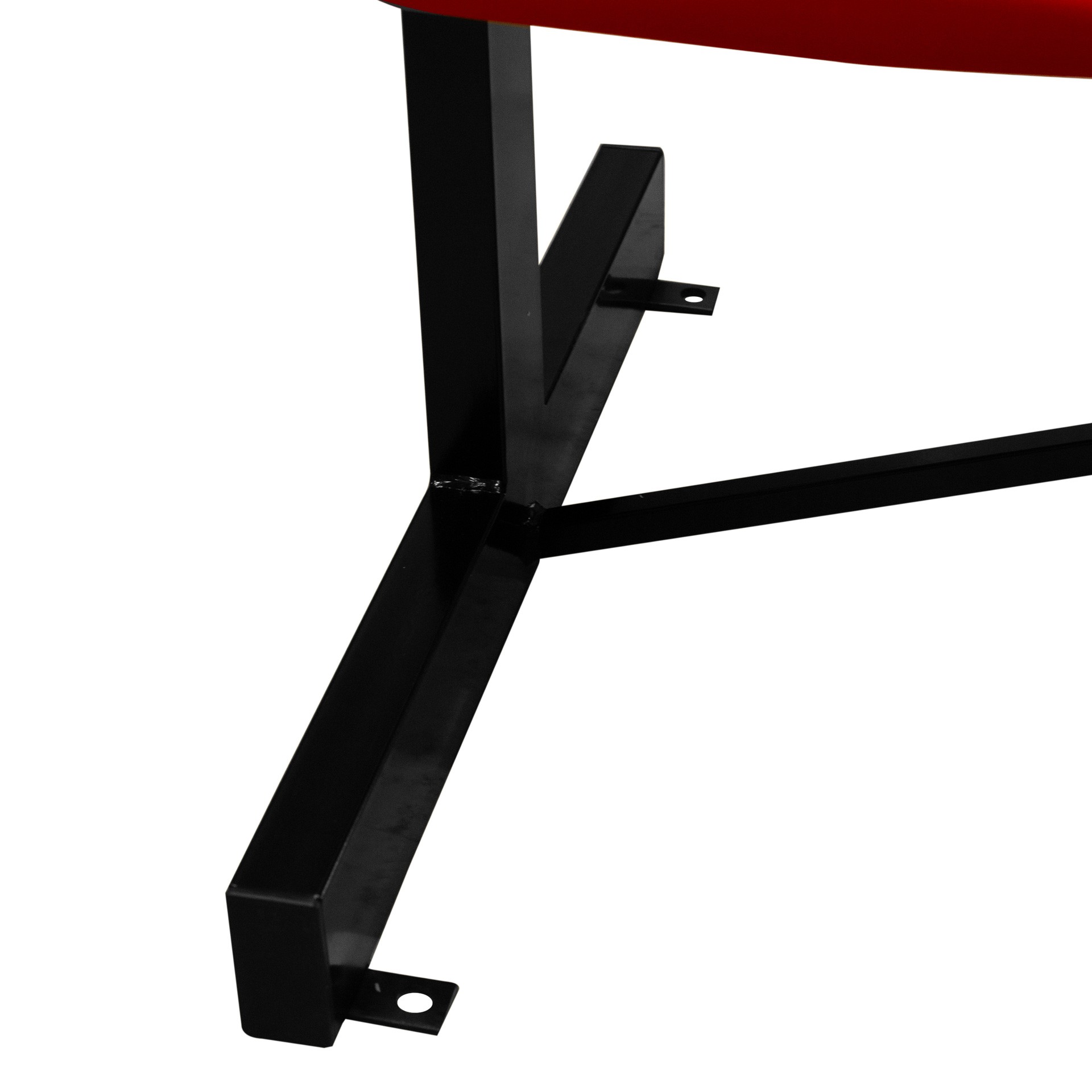 Banco metálico new con asiento rojo pvc -5 plazas-respalto alto - Imagen 3
