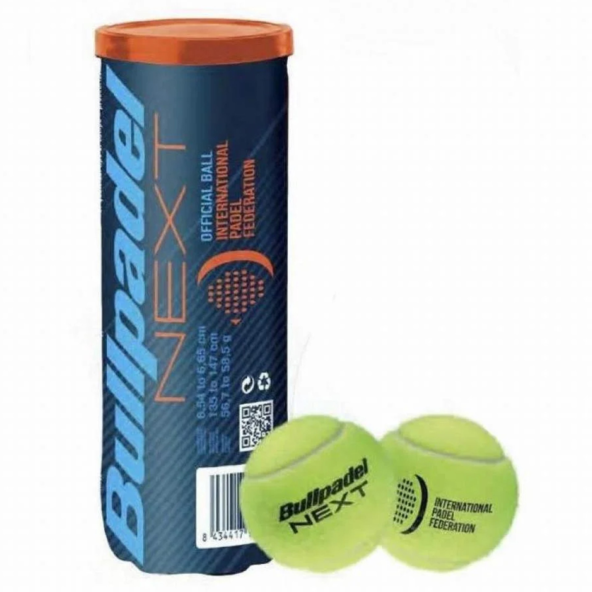 Bote de 3 pelotas de pádel bullpadel fip next - Imagen 2