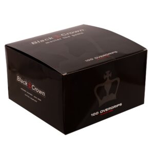 Caja 100 overgrips black crown lisos blancos