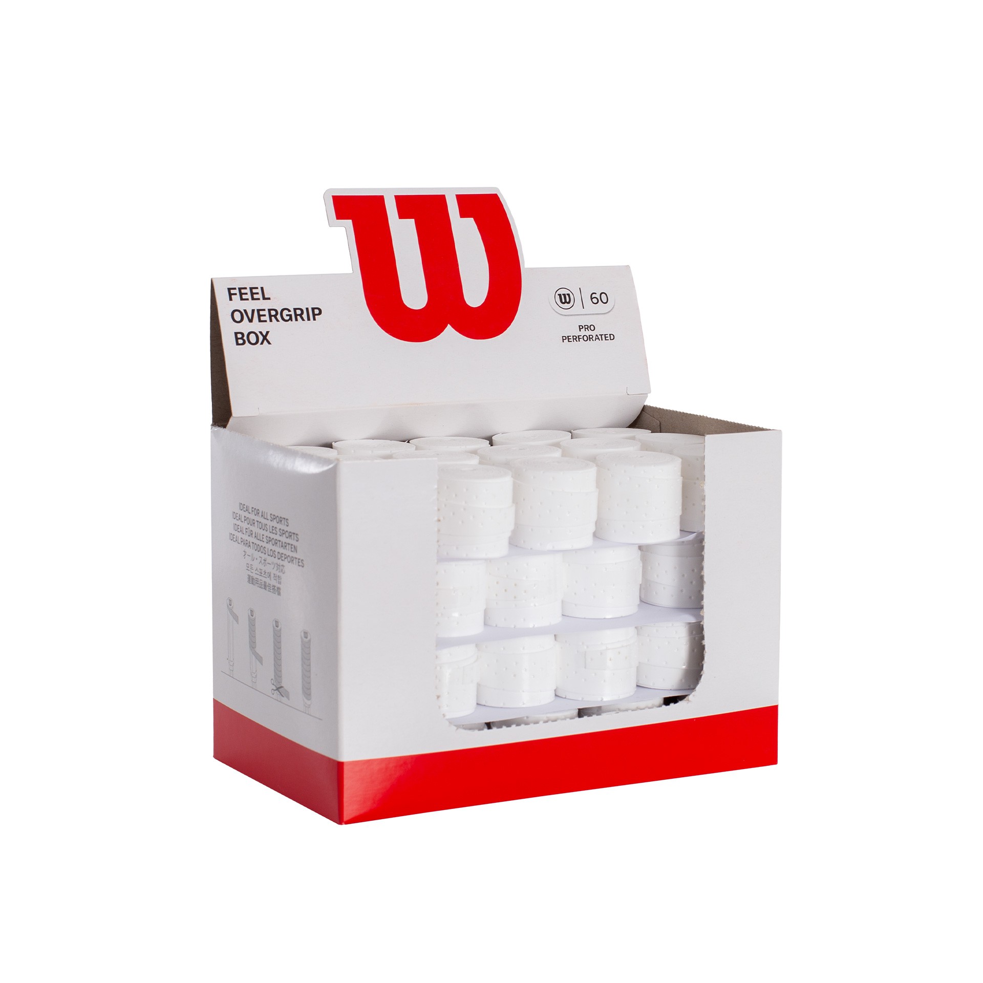 Caja 60 overgrips wilson blanco pro perforados - Imagen 3