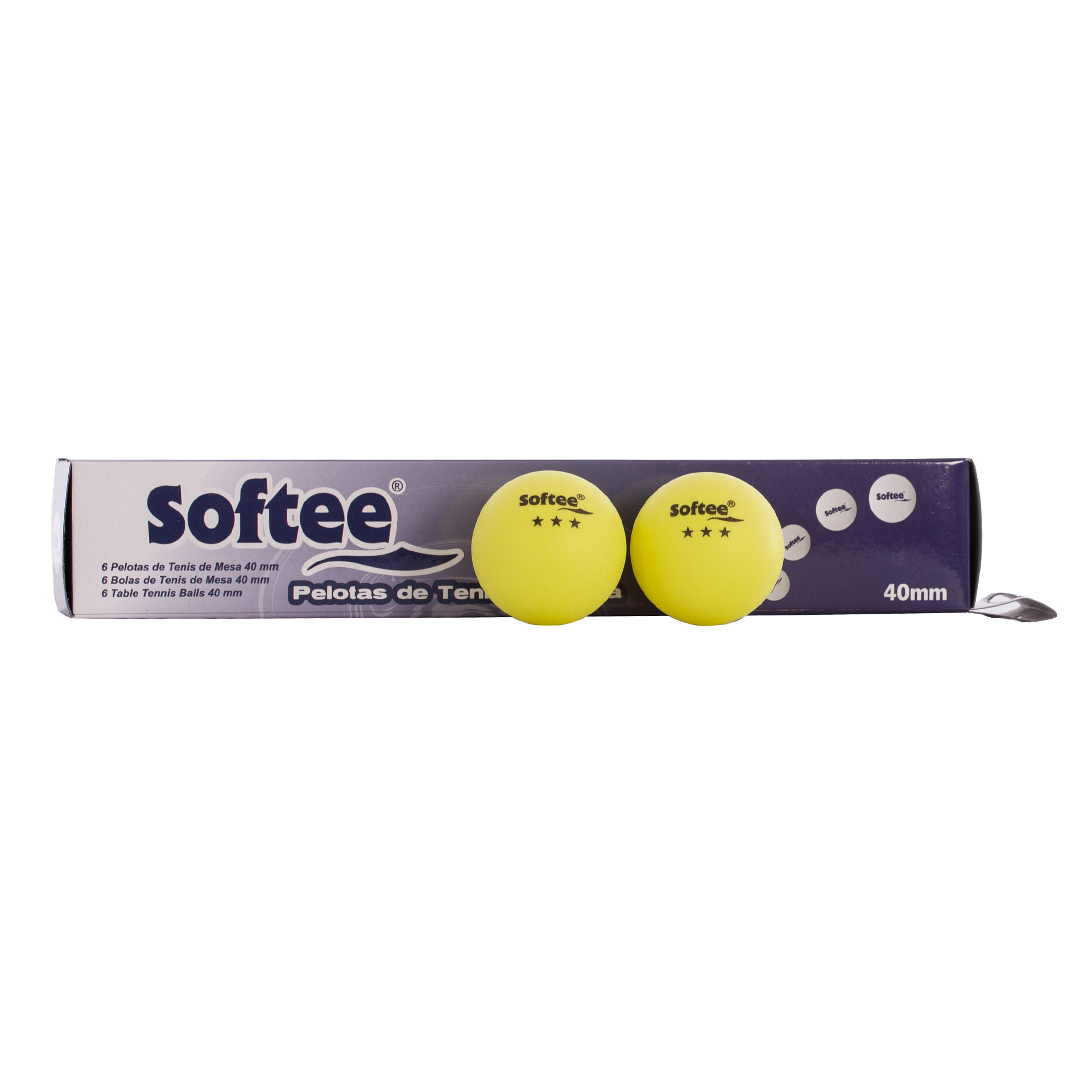 Caja 6uds pelotas tenis de mesa 40mm softee - Imagen 3