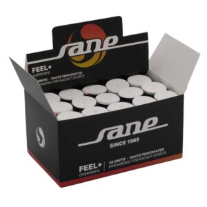 Caja de 45 overgrips sane feel perforados blancos