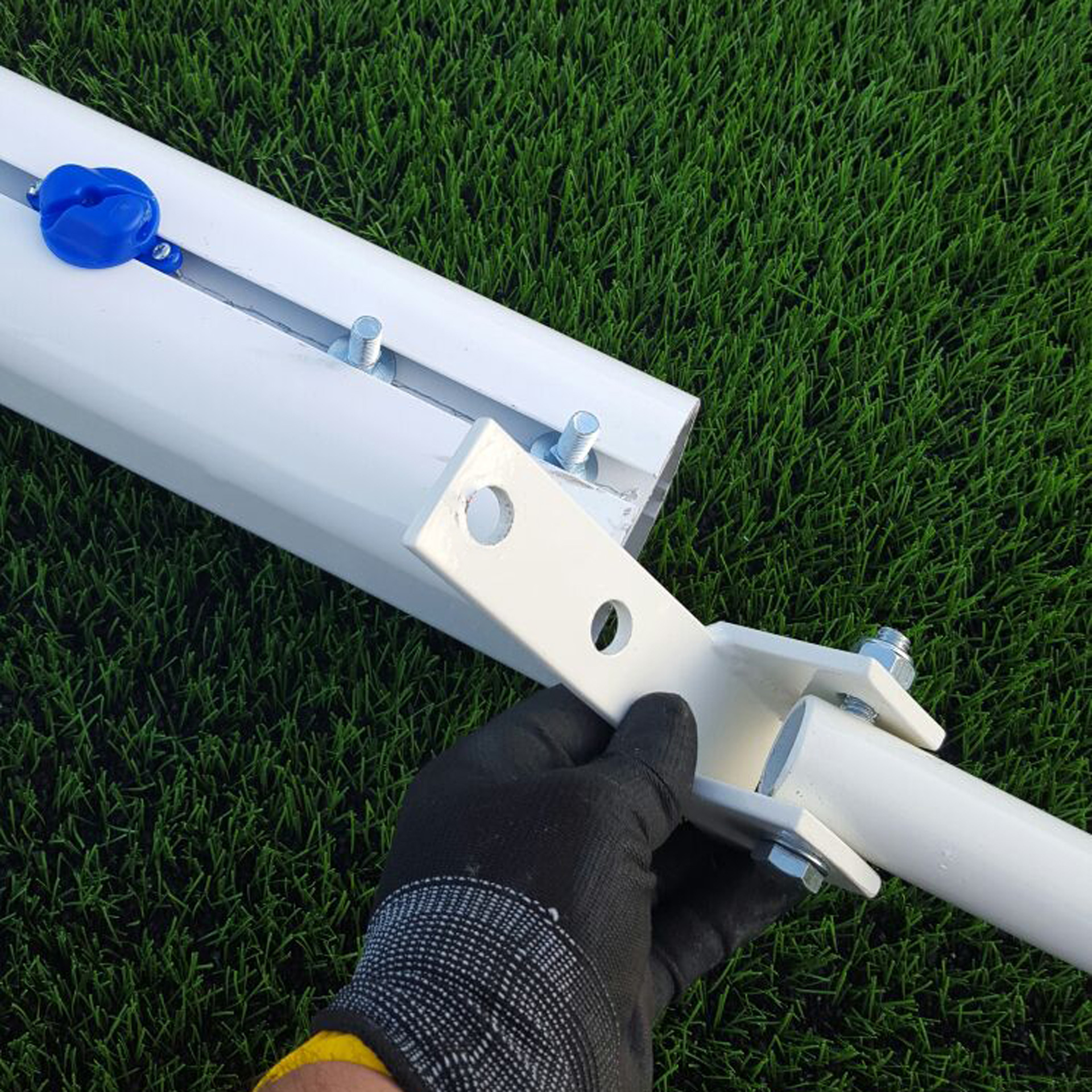 Juego de 2 bases porterías fútbol 7 para recogida de red - Imagen 4