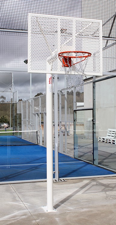 Juego de 2 canastas antivandalicas minibasket new tubo 114 mm lacada -incluye aros, redes y tableros- - Imagen 3