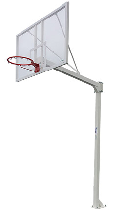 Juego de 2 canastas baloncesto deluxe monotubo fijas con base para anclaje -sin tablero ni aro-