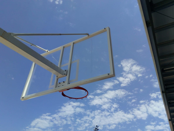 Juego de 2 canastas baloncesto deluxe monotubo fijas con base para anclaje -sin tablero ni aro- - Imagen 5