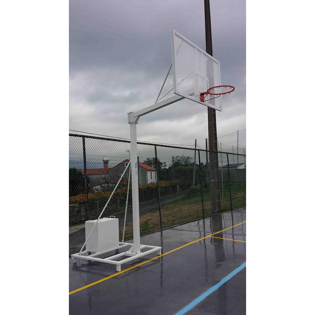 Juego de 2 canastas baloncesto deluxe monotubo tubo 100 trasladable 2 ruedas con carro -sin tablero, aro