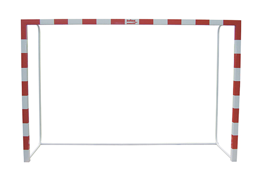 Juego de 2 porterías f.sala/balonmano metálicas trasladables 80x80mm con base de tubo redondo