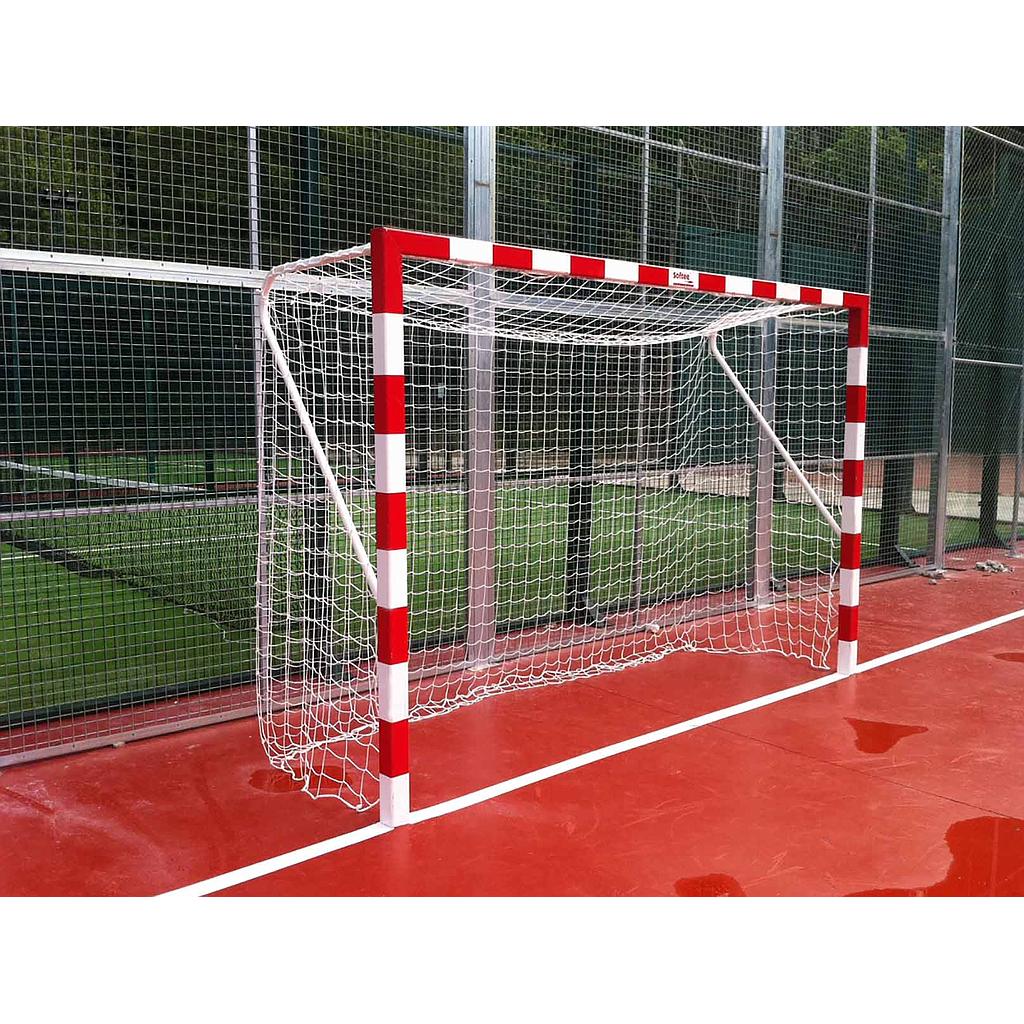 Juego porterías aluminio balonmano-fútbol sala fijas 80x80