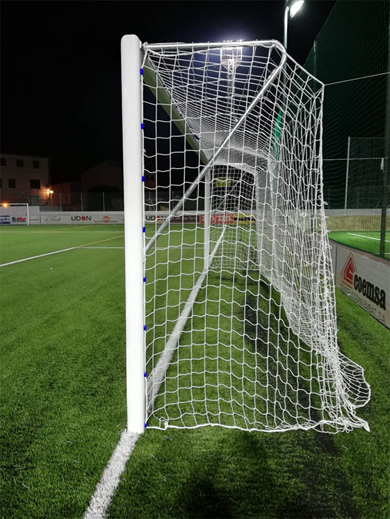 Juego porterías aluminio fútbol 7 120x100 mm fijas - Imagen 6