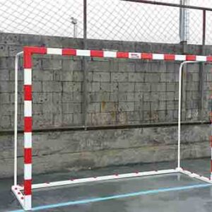 Juego porterías f.sala/balonmano aluminio trasladables 80x80mm con base 80x40mm