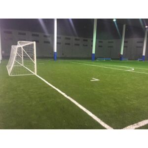 Juego porterías fútbol 11 metálicas fijas tubo 100 mm reglamentarias