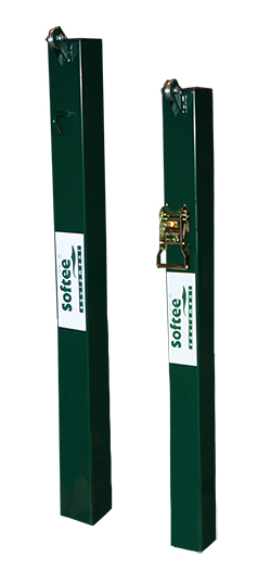 Juego postes tenis metalicos fijos cuadrados 80x80mm