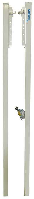 Juego postes voleibol fijos de aluminio seccion cuadrada 80x80mm