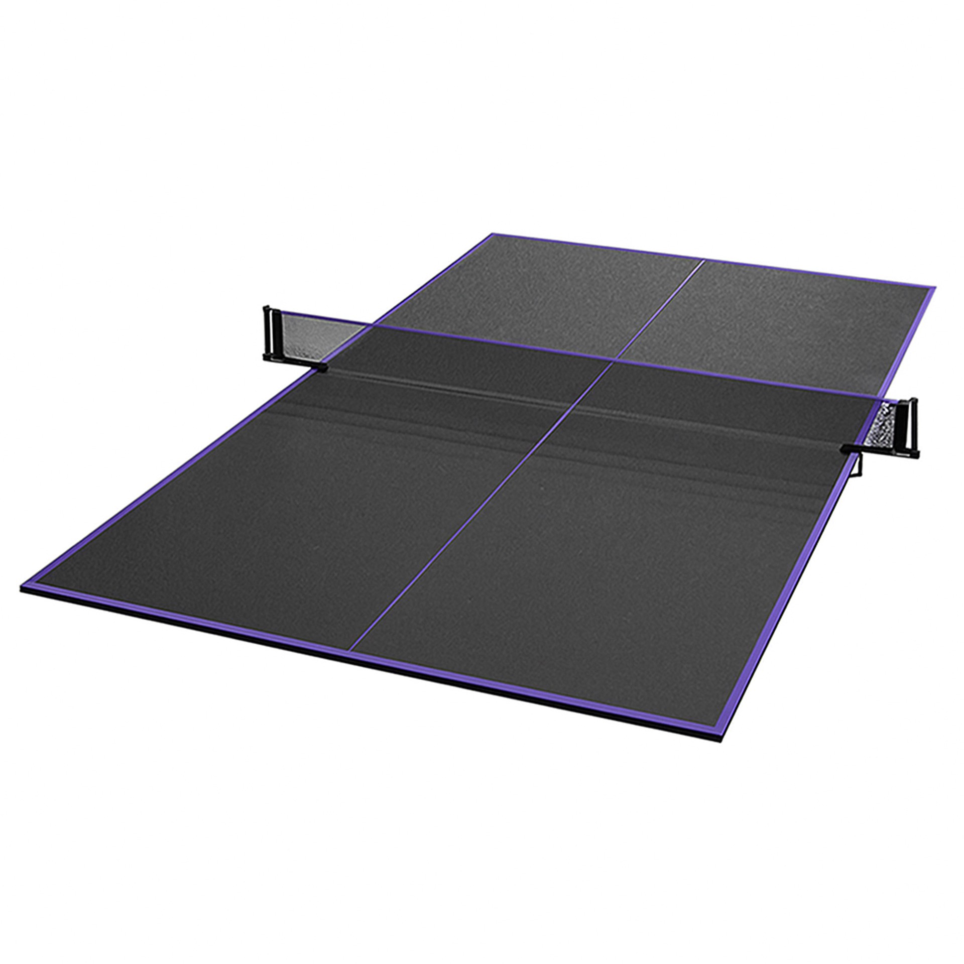 Kit tableros tenis de mesa con soporte y red negro/violeta -sin palas ni pelotas-
