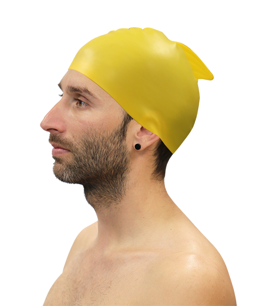 Lote 10 gorros natación silicona con aleta softee - Imagen 2