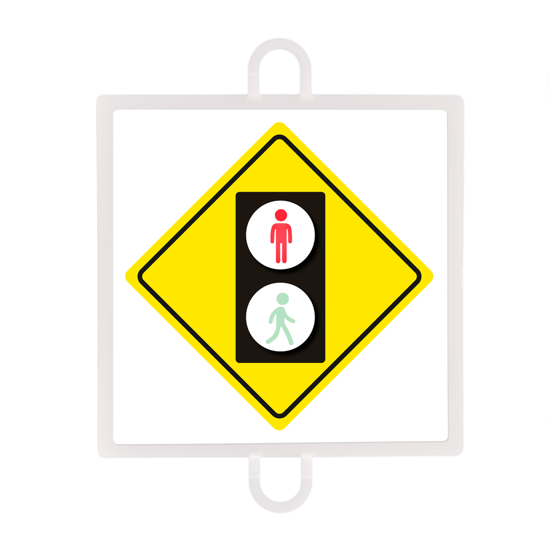 Panel de señalización tráfico de advertencia nº 5 (peatones rojo)