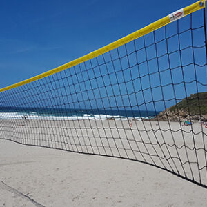 Red de voley playa 3mm linea premium con cinta amarilla