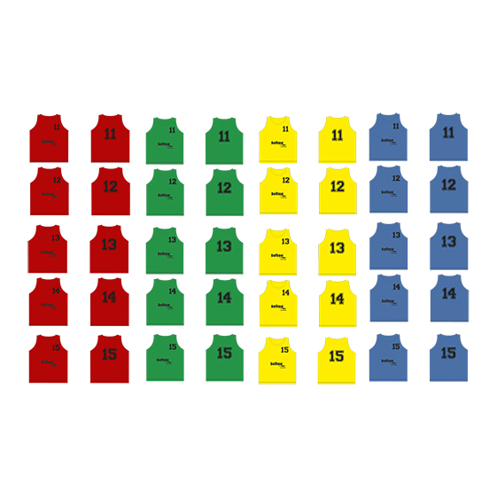 Set 5 petos softee numerados del 11 al 15