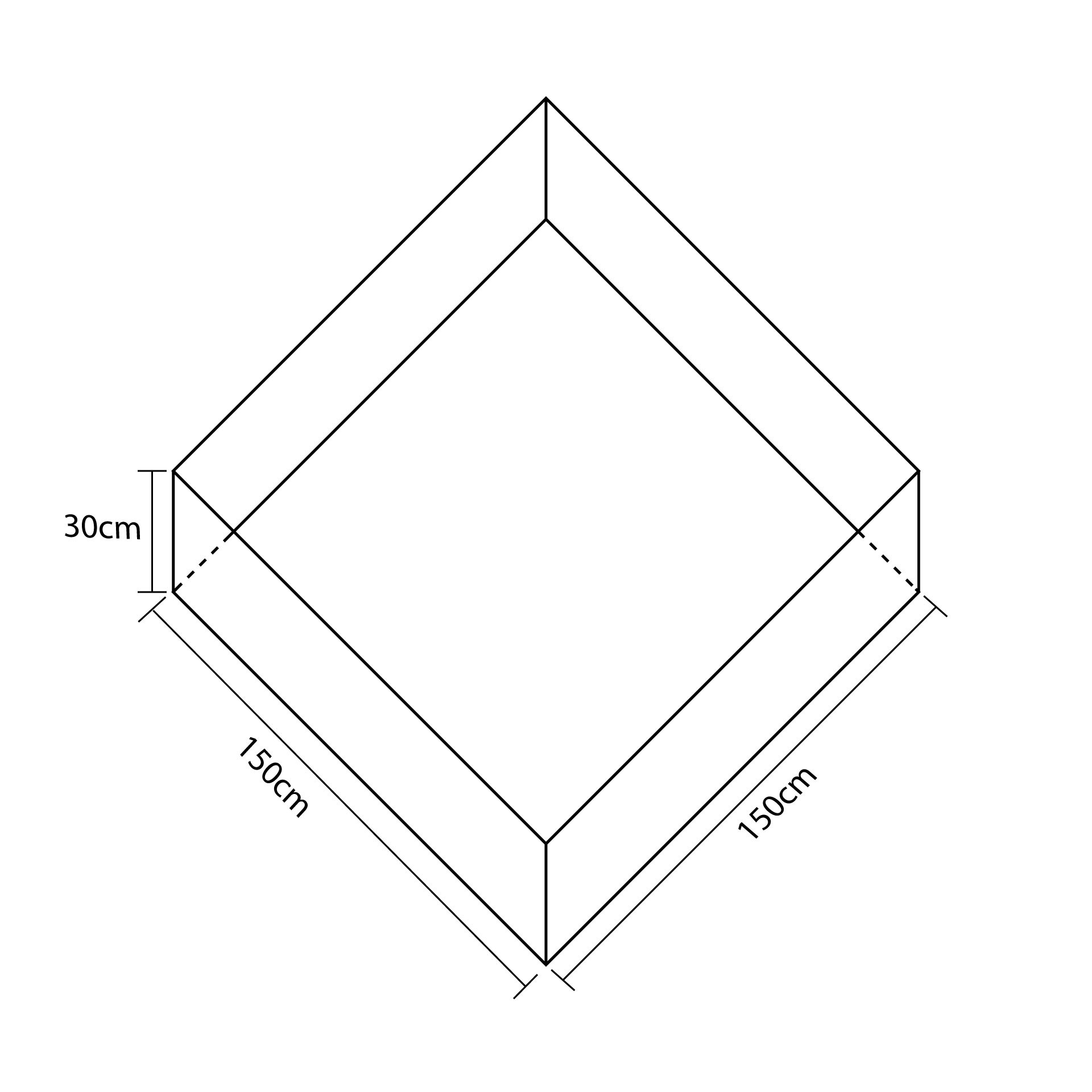 Suelo de lona pvc para piscina cuadrada de 150x150cm - Imagen 3