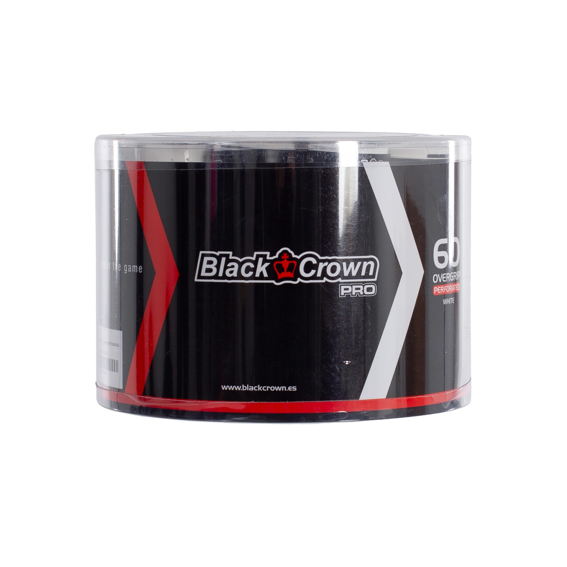 Tarro 60 overgrips black crown perforados blancos - Imagen 2