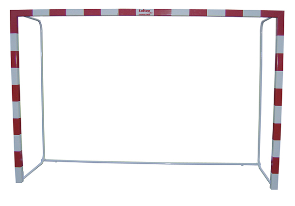 Juego porterías aluminio balonmano-fútbol sala 80x80 trasladables con base tubo redondo - Imagen 3