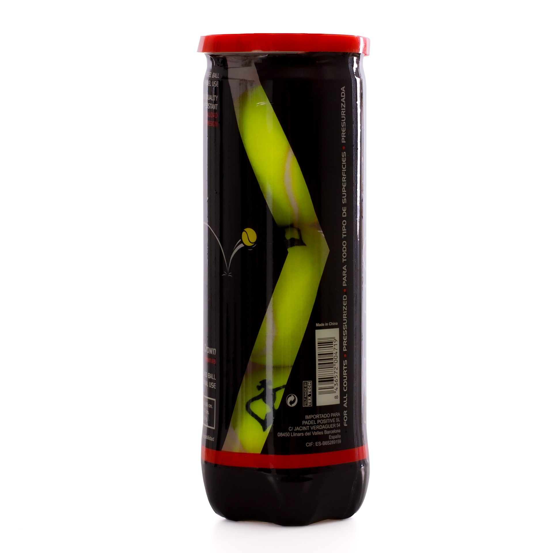 Bote de 3 pelotas de pádel black crown pro - Imagen 2