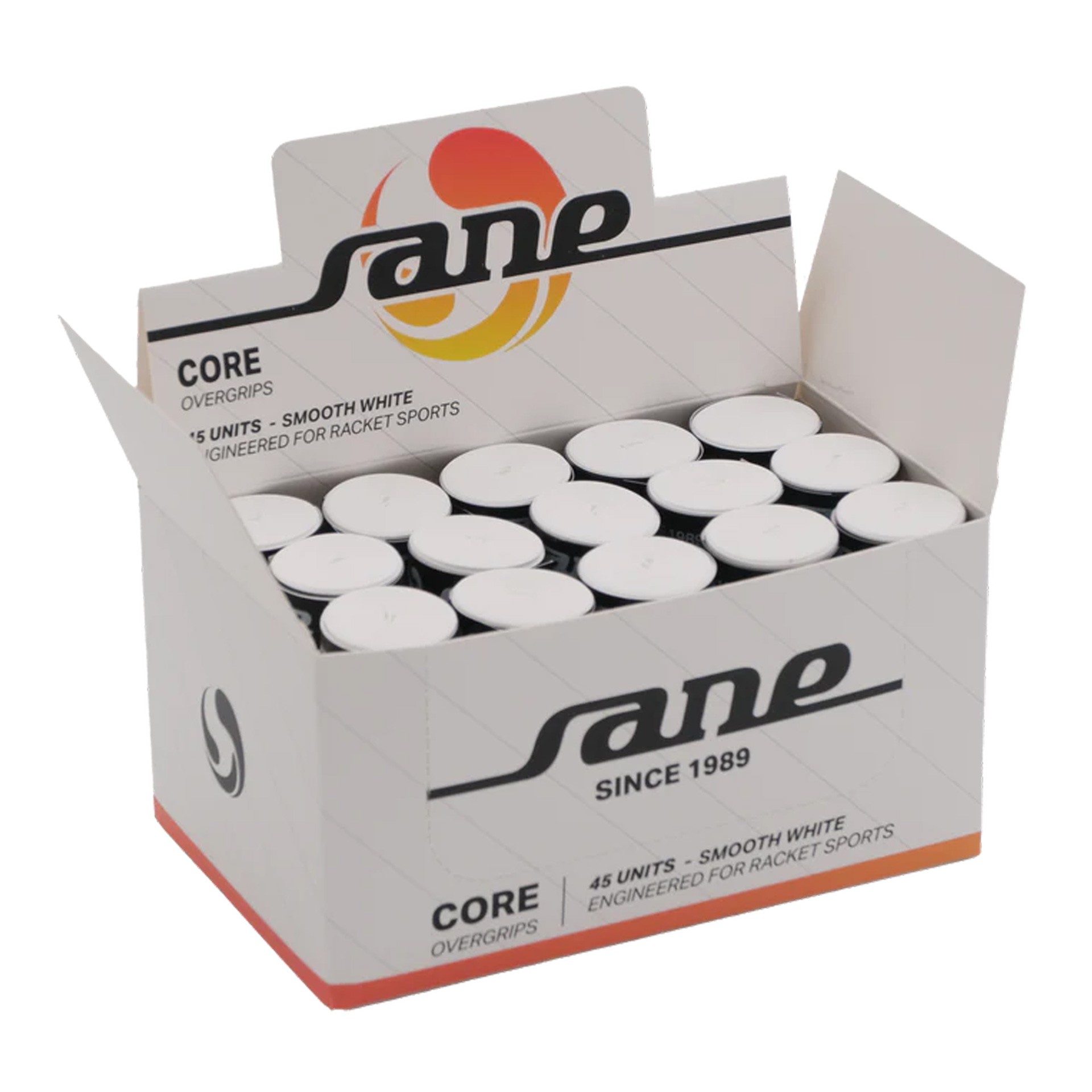 Caja de 45 overgrips sane core lisos blancos - Imagen 2