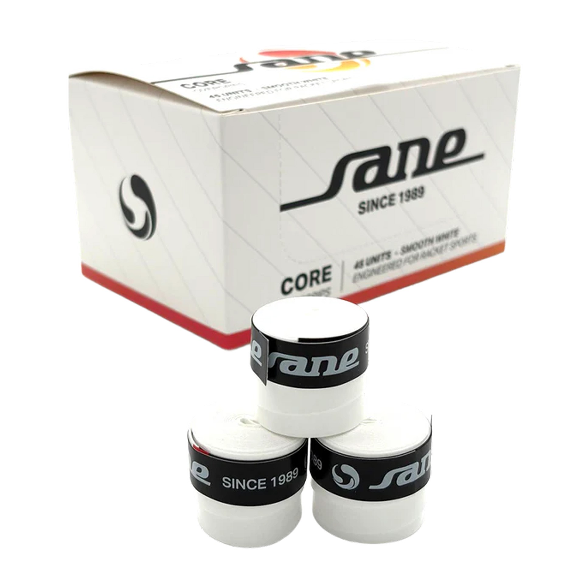 Caja de 45 overgrips sane core lisos blancos - Imagen 3