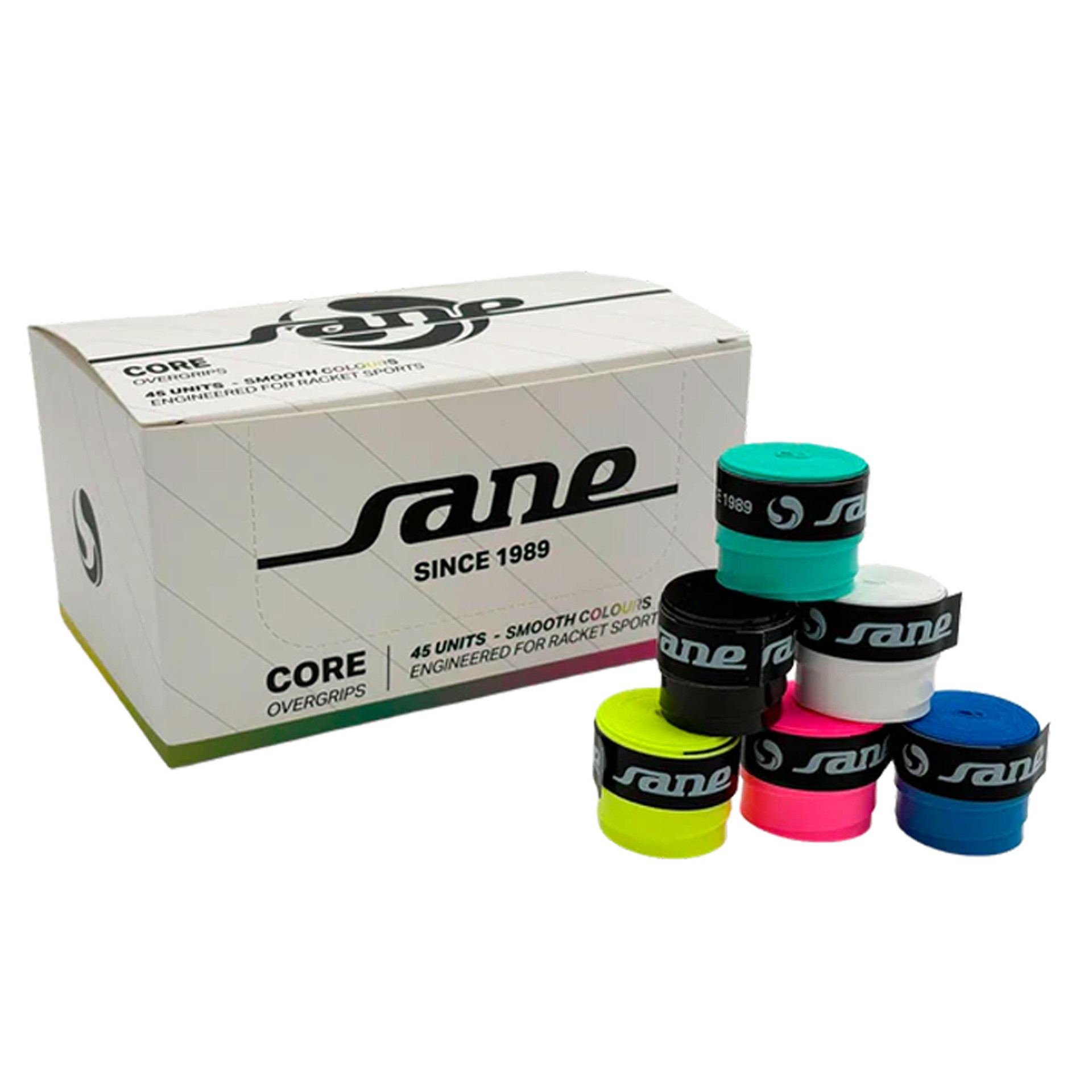 Caja de 45 overgrips sane core lisos multicolor - Imagen 2