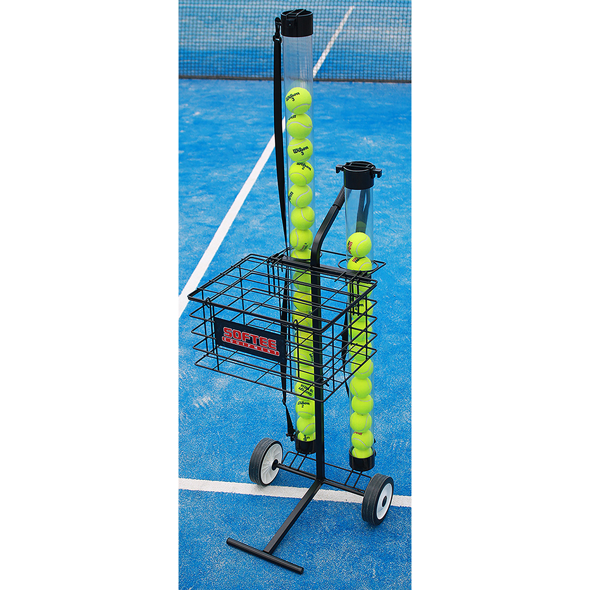 Carro portapelotas tenis/pádel 80 pelotas softee - Imagen 3