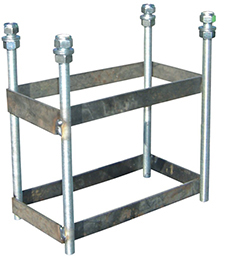 Juego de 2 canastas baloncesto monotubo new tubo 114 mm fijas  -sin tablero, aro- con base de anclaje - Imagen 6