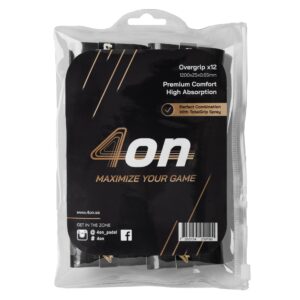 Blister overgrip negro 4on premium comfort - 12 piezas